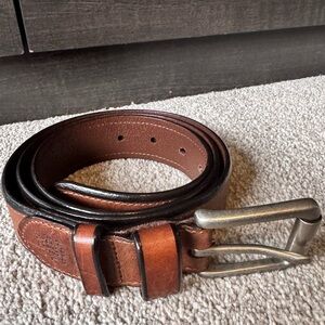 Mens Fossil Brown Leather Belt EUC